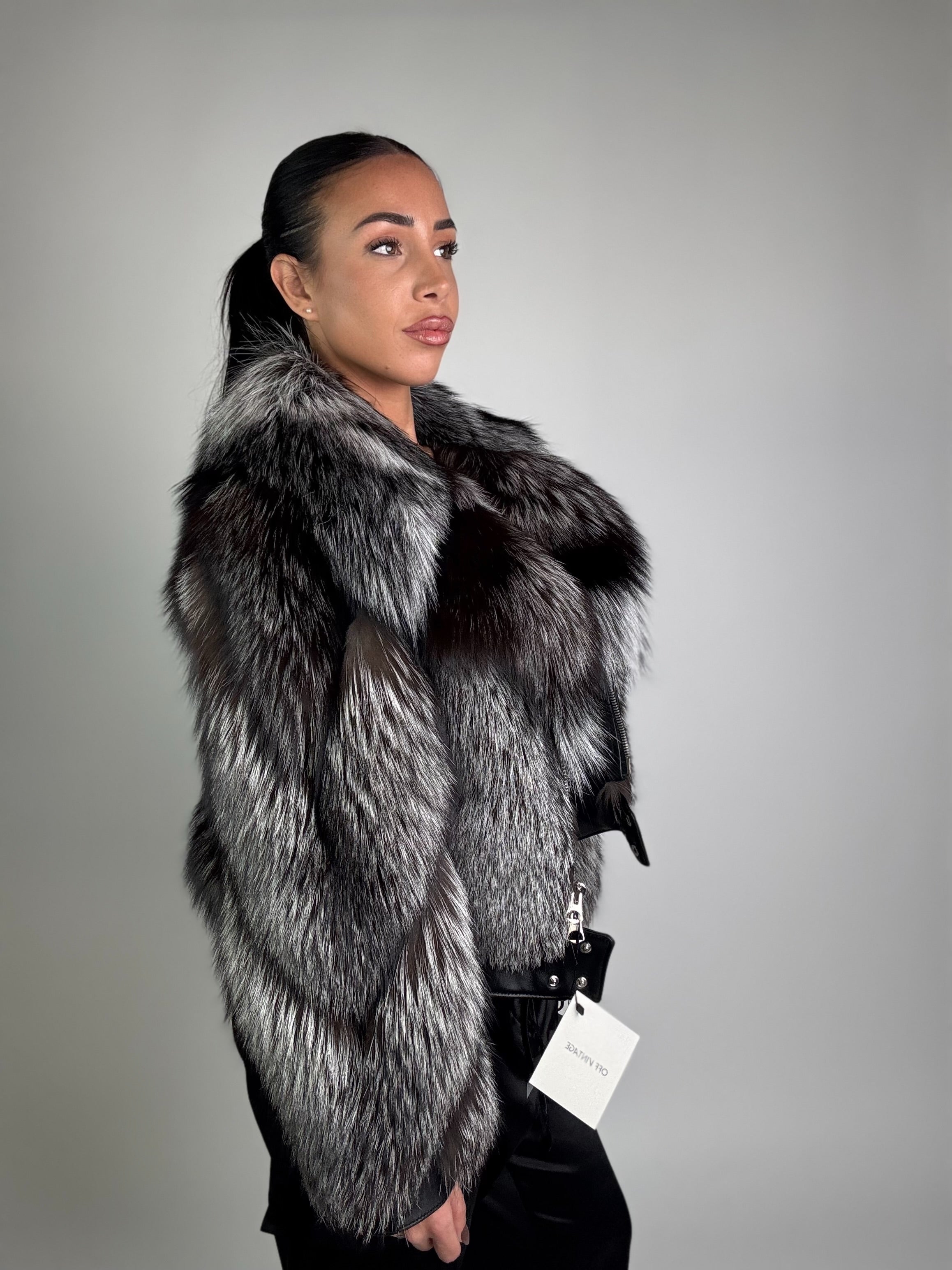 Bomber in volpe argentata