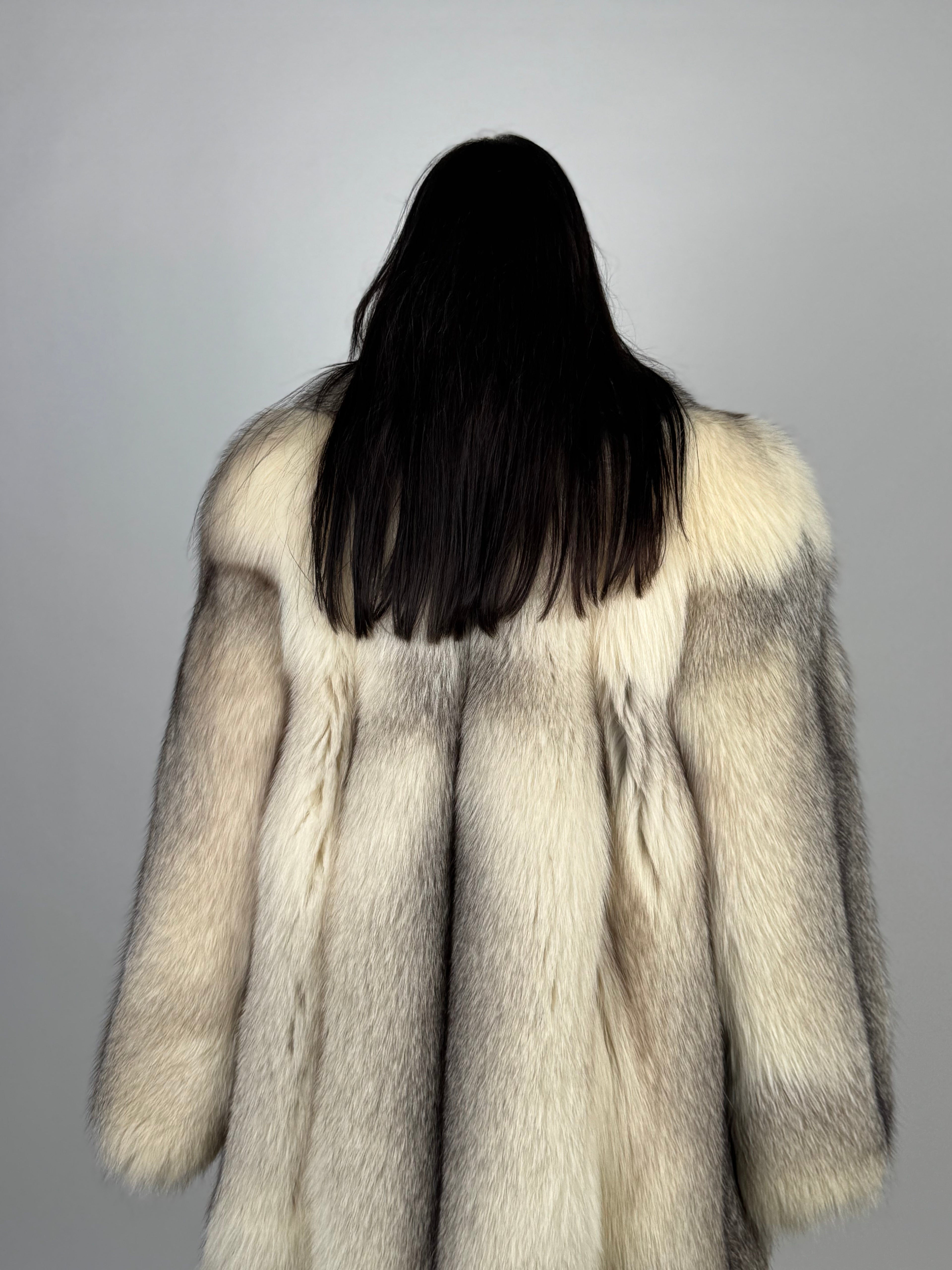 Giacca in volpe artic frost N467
