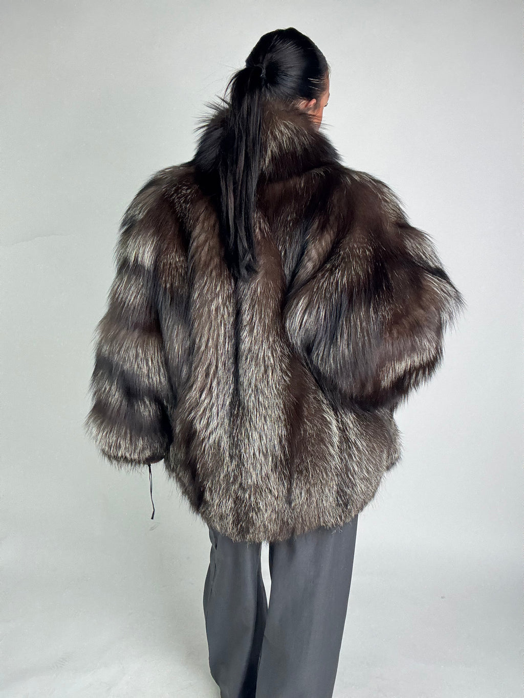 Giacca in volpe argentata N136