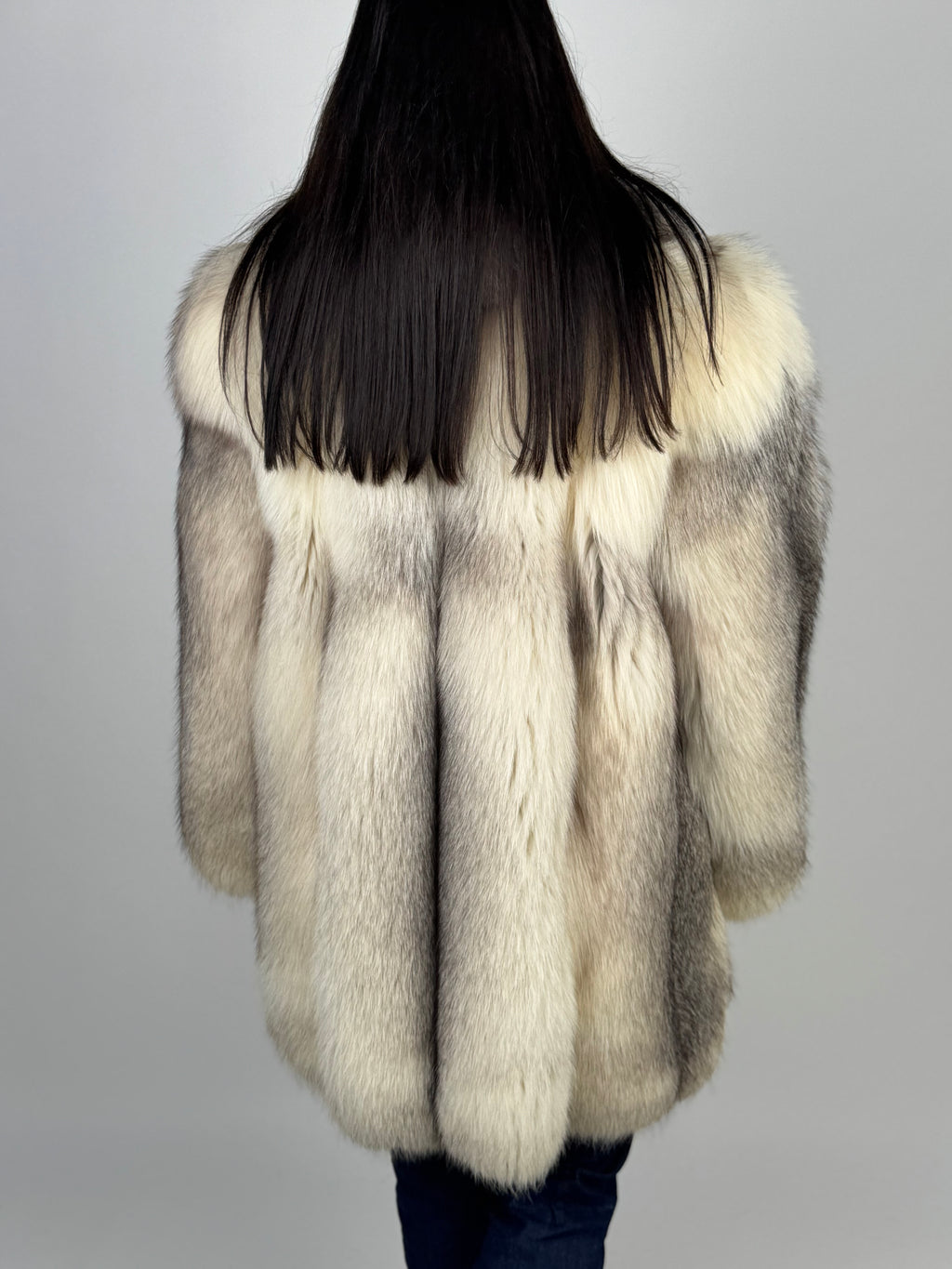 Giacca in volpe artic frost N467