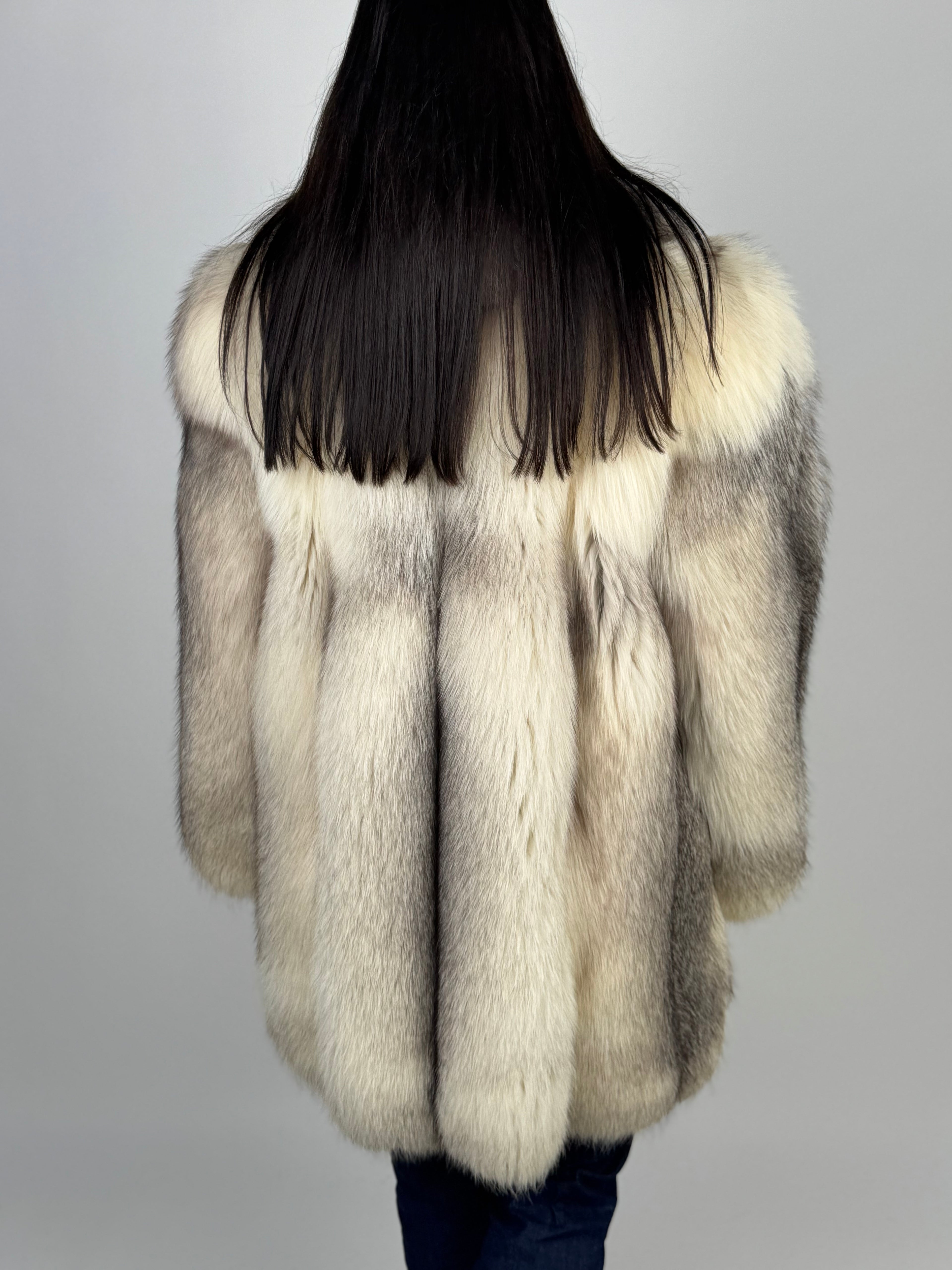 Giacca in volpe artic frost N467