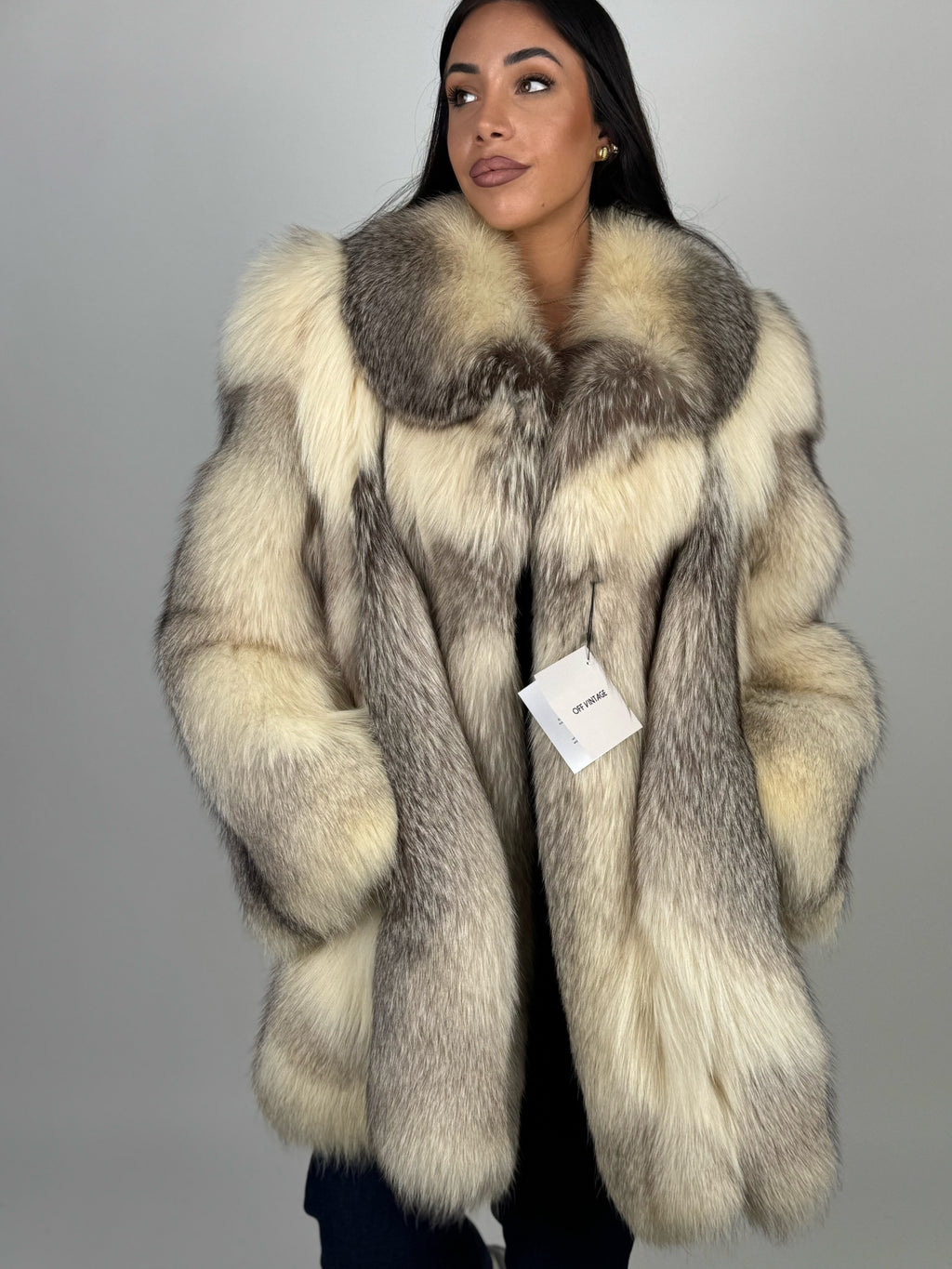 Giacca in volpe artic frost N467
