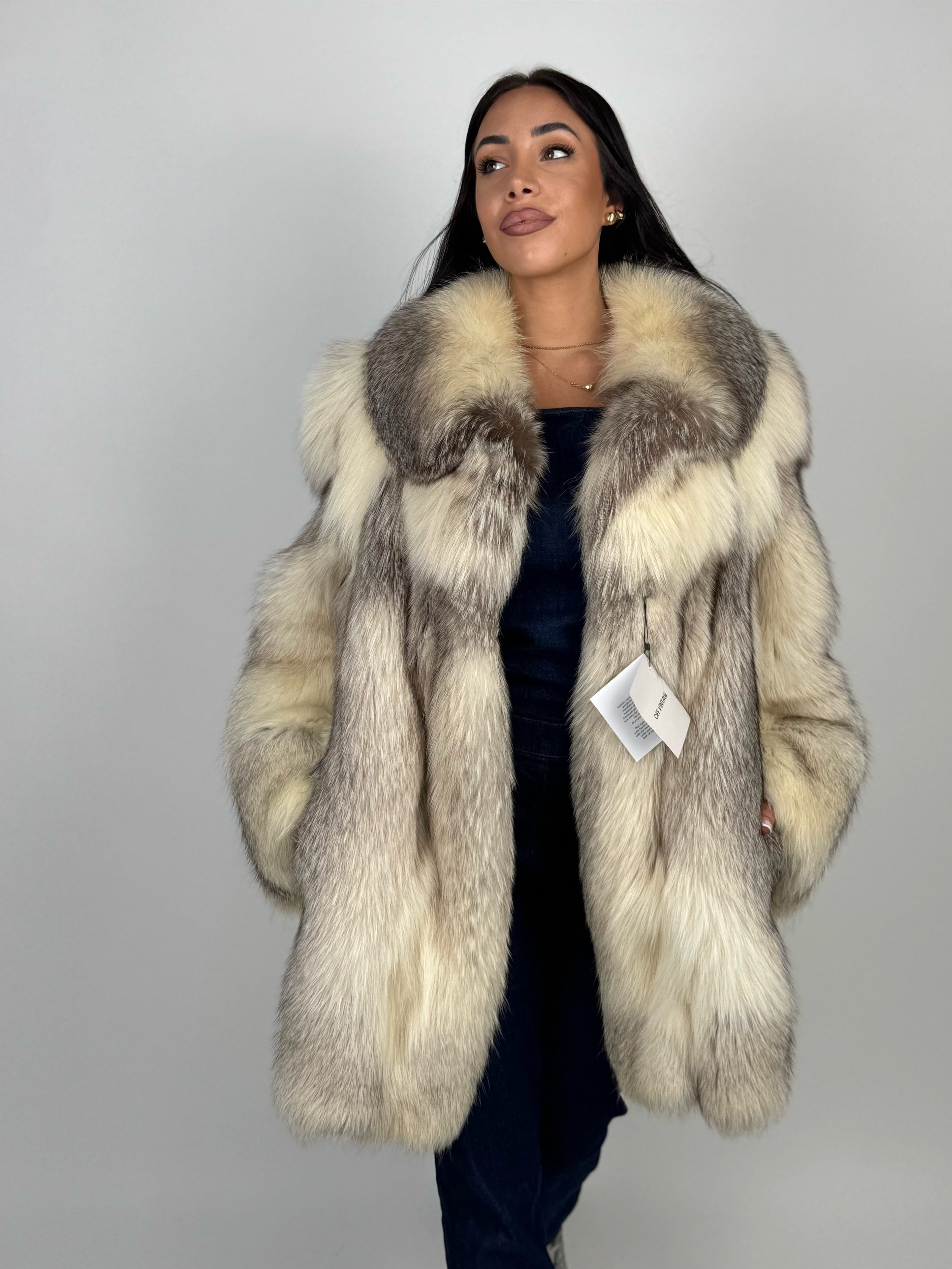 Giacca in volpe artic frost N467