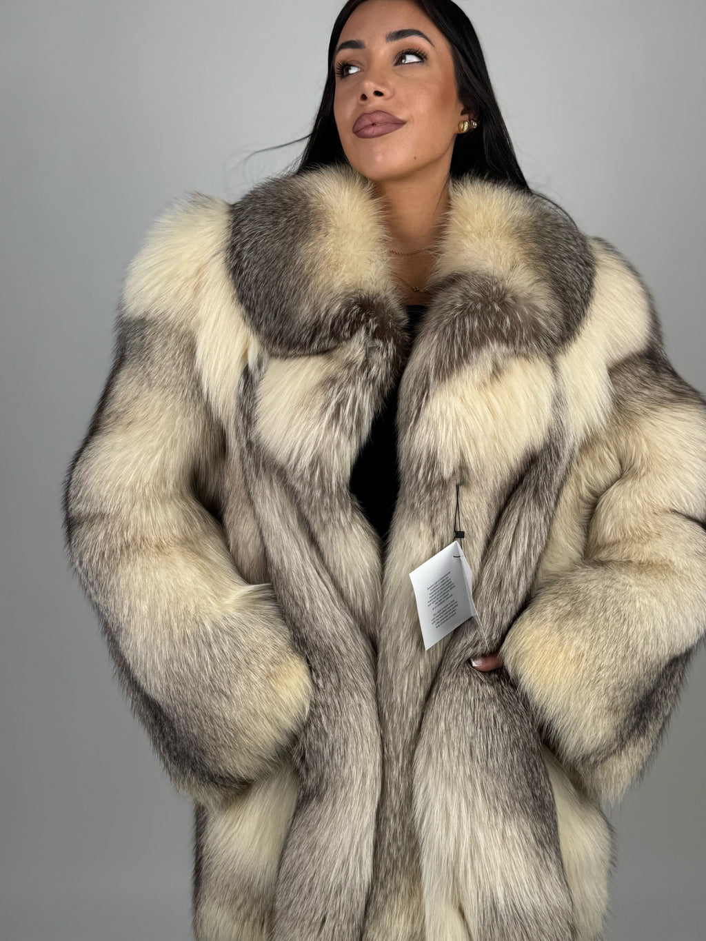 Giacca in volpe artic frost N467