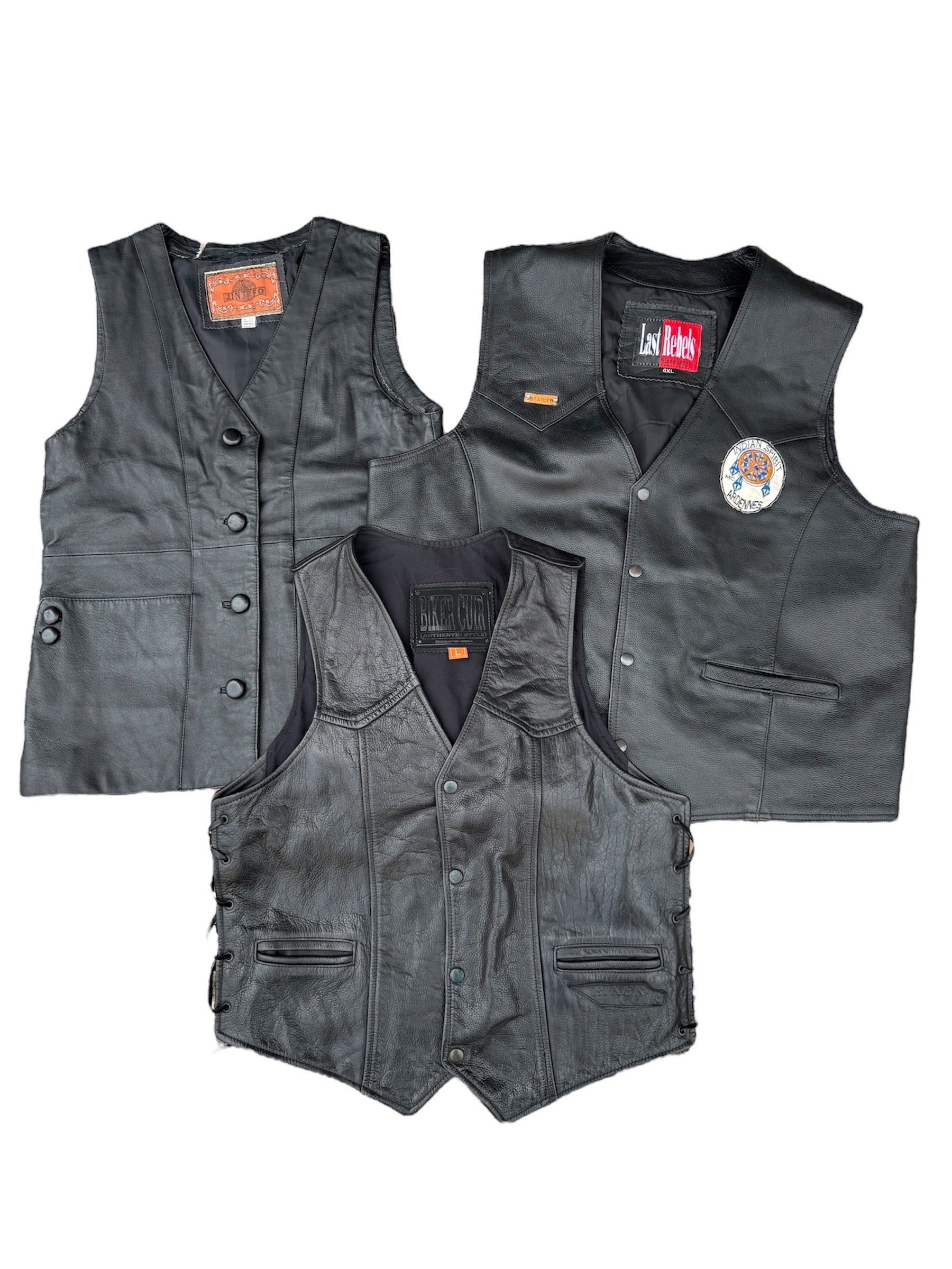 Box 3 pieces leather sleeveless