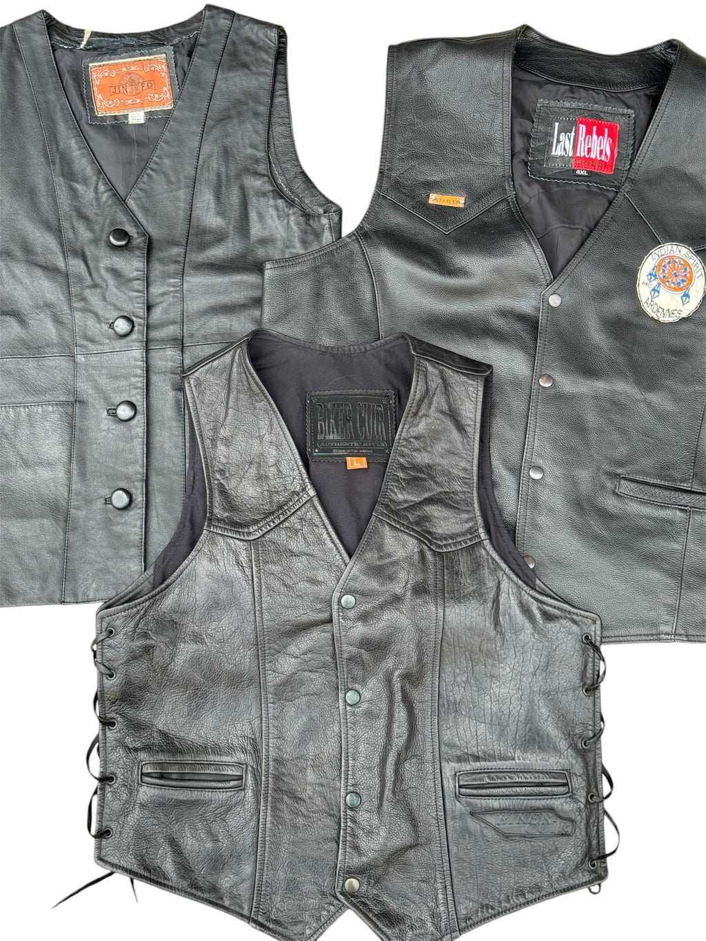 Box 3 pieces leather sleeveless