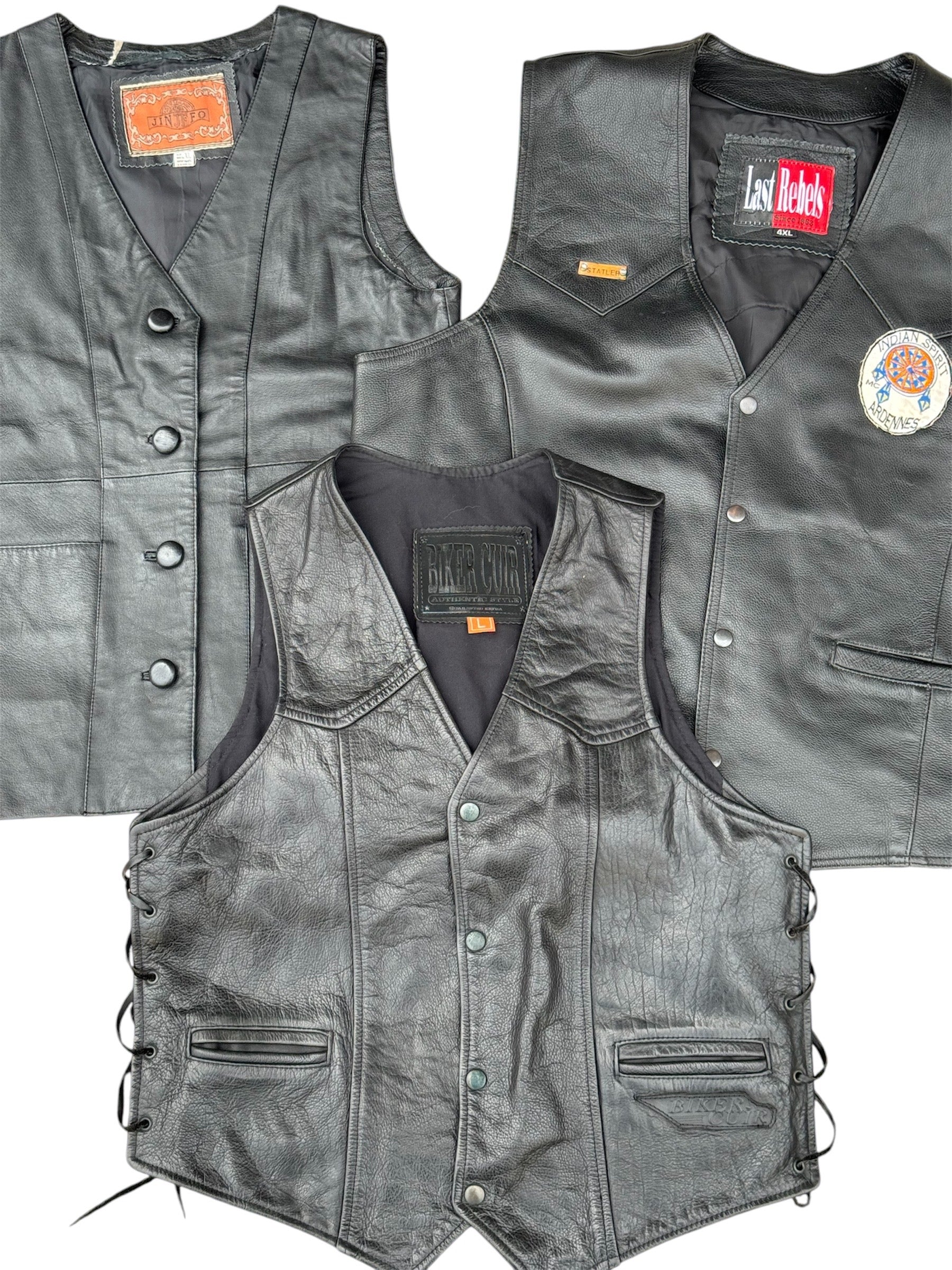 Box 3 pieces leather sleeveless