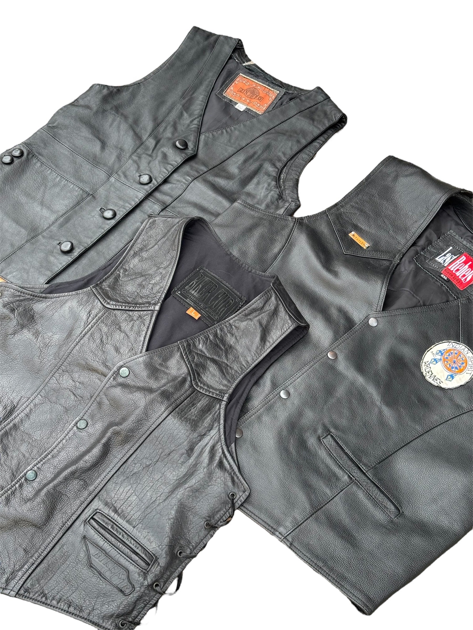 Box 3 pieces leather sleeveless