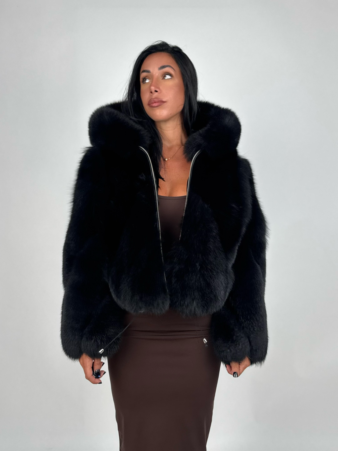 Bomber in volpe total black N127